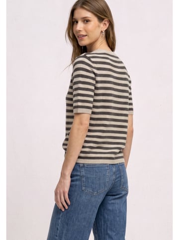 Street One Sweter w kolorze beżowo-antracytowym