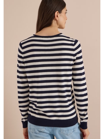 Cecil Pullover in Dunkelblau/ Weiß