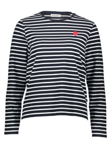 Marc O'Polo Longsleeve in Dunkelblau/ Creme
