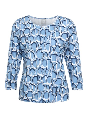 Rabe Longsleeve in Hellblau/ Weiß