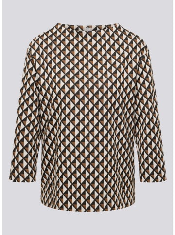 Longsleeve in Schwarz/ Hellbraun