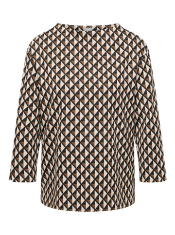 Longsleeve in Schwarz/ Hellbraun