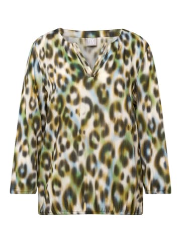 Rabe Bluse in Grün/ Beige
