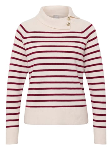 Rabe Rollkragenpullover in Creme/ Bordeaux