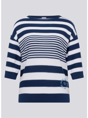 Rabe Pullover in Dunkelblau/ Weiß