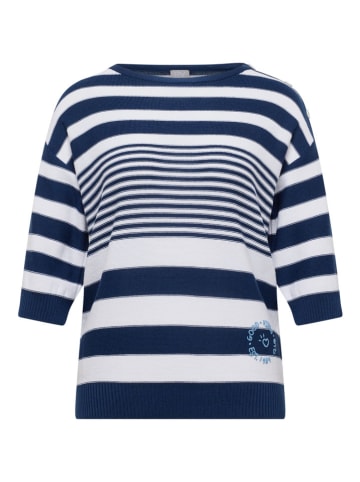 Rabe Pullover in Dunkelblau/ Weiß