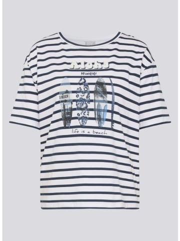 Shirt in Weiß/ Dunkelblau