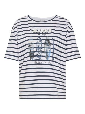 Shirt in Weiß/ Dunkelblau