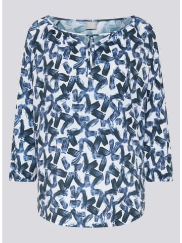 Rabe Longsleeve in Weiß/ Dunkelblau