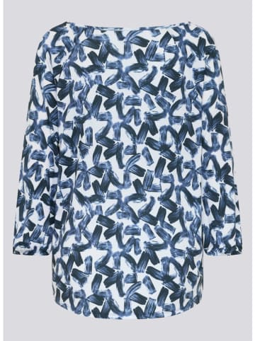Rabe Longsleeve in Weiß/ Dunkelblau