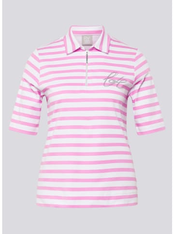 Rabe Poloshirt in Rosa/ Weiß
