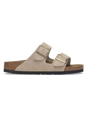 Birkenstock Leren slippers "Arizona" beige - wijdte N