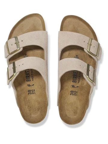 Birkenstock Skórzane klapki "Arizona" w kolorze beżowym