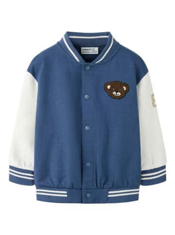 name it Sweatjacke "Pray" in Blau/ Weiß