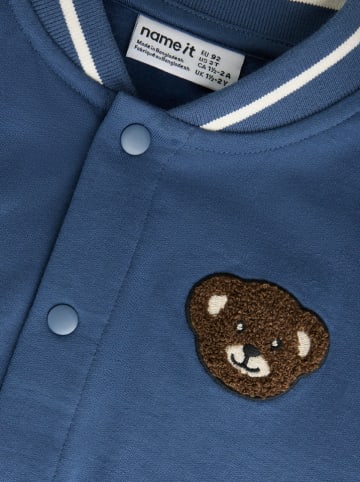 name it Sweatjacke "Pray" in Blau/ Weiß