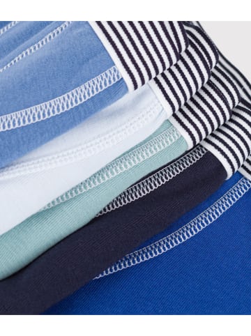 PETIT BATEAU 5er-Set: Boxershorts in Blau/ Dunkelblau/ Türkis