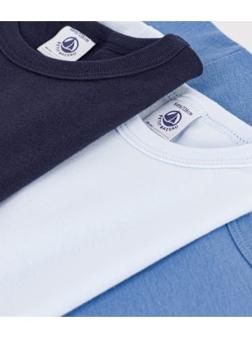PETIT BATEAU 3er-Set: Shirts in Dunkelblau/ Weiß/ Blau