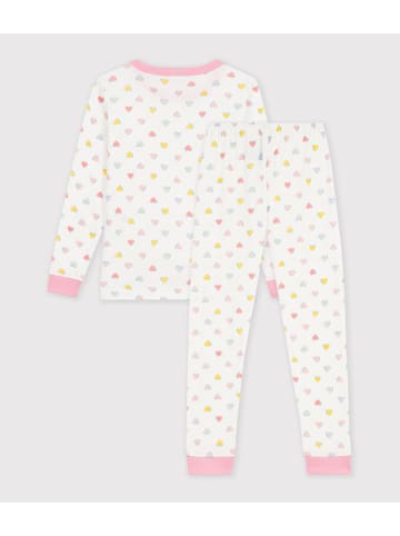 PETIT BATEAU Pyjama in Weiß/ Rosa