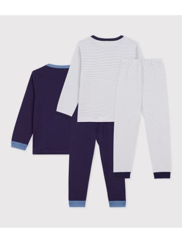 PETIT BATEAU 2er-Set: Pyjamas in Dunkelblau/ Blau
