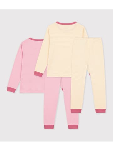 PETIT BATEAU 2er-Set: Pyjamas in Rosa/ Gelb
