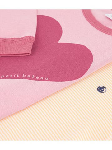 PETIT BATEAU 2er-Set: Pyjamas in Rosa/ Gelb