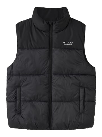 name it Doorgestikte bodywarmer "Marble" antraciet/zwart