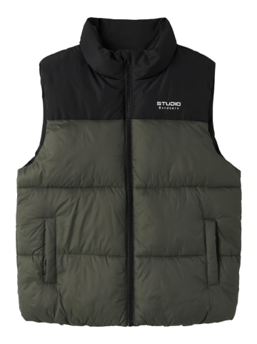 name it Steppweste "Marble" in Khaki/ Schwarz
