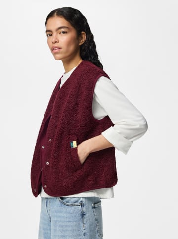 Pieces Teddyweste "Katty" in Bordeaux