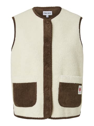Pieces Teddybodywarmer "Anastacia" wit/bruin