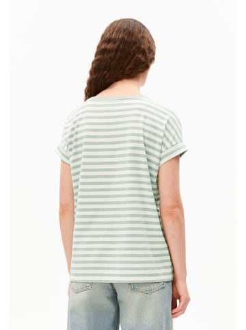 armedangels Shirt ''Idaara'' in Grün/ Weiß