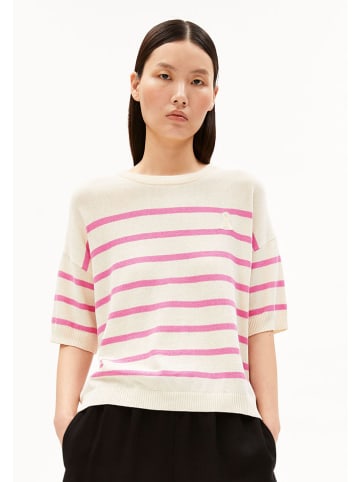 armedangels Pullover ''Striped'' in Creme/ Pink