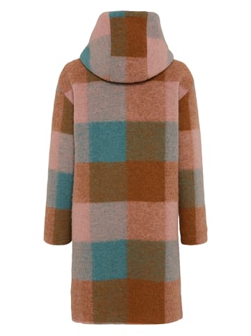 Fuchs Schmitt Wollmantel in Camel/ Rosa/ Blau