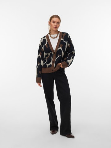 Vero Moda Kardigan w kolorze brązowo-kremowo-czarnym