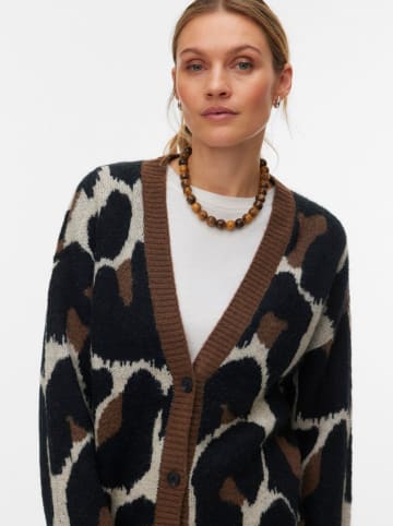 Vero Moda Kardigan w kolorze brązowo-kremowo-czarnym