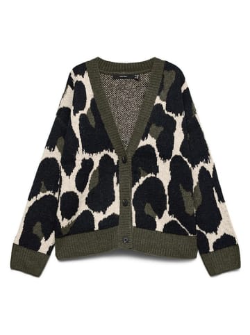 Vero Moda Kardigan w kolorze czarno-kremowo-oliwkowym