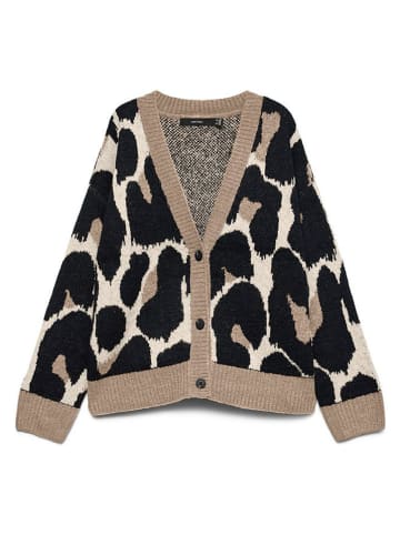 Vero Moda Kardigan w kolorze kremowo-beżowo-czarnym
