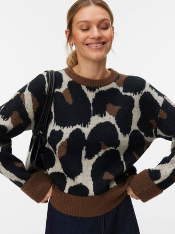 Vero Moda Sweter w kolorze brązowo-kremowo-czarnym