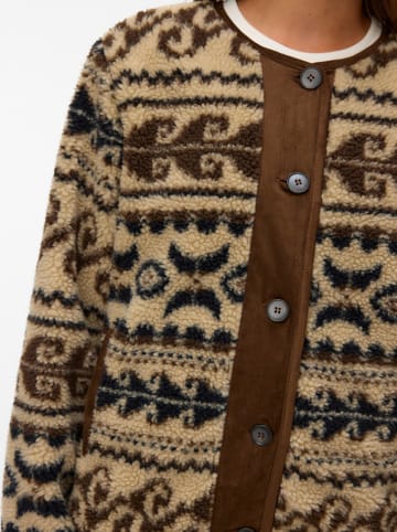 Vero Moda Teddyjacke in Beige/ Braun