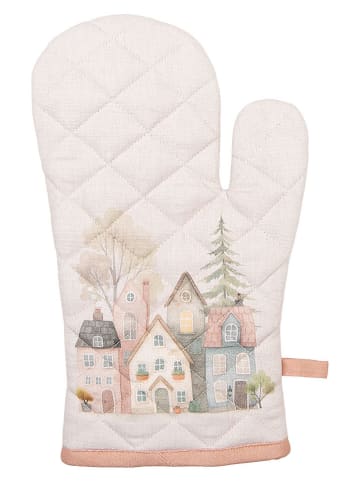 Clayre & Eef Rękawica kuchenna w kolorze kremowym - 30 x 18 cm