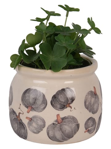 Clayre & Eef Doniczka w kolorze beżowym - wys. 10 x Ø 12 cm