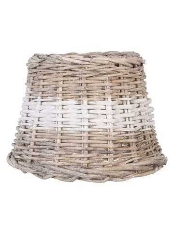 Clayre & Eef Lampenschirm in Beige/ Weiß - (H)15 x Ø 20 cm