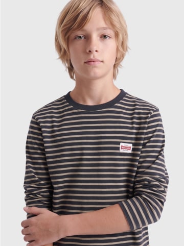 ONLY & SONS Junior Longsleeve "Dawson" in Dunkelblau/ Hellbraun
