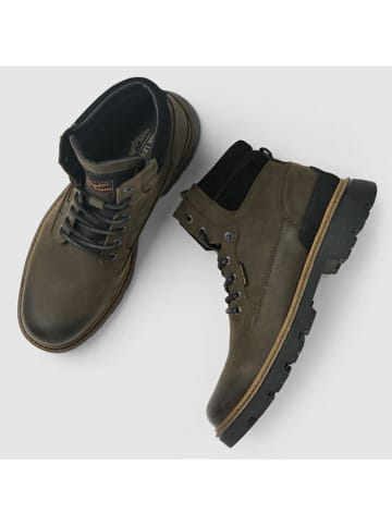 PME Legend Skórzane botki w kolorze khaki