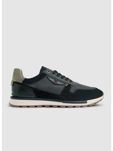 Skórzane sneakersy w kolorze granatowym