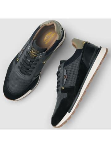 Skórzane sneakersy w kolorze granatowym