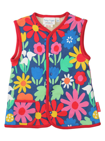 Toby Tiger Wende-Weste in Beige/ Bunt