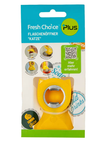 Fresh Choice Flessenopener "Kat" geel