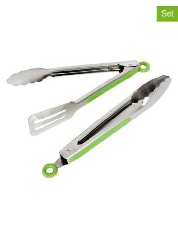 Fresh Choice 2er-Set: Küchenzangen in Silber/ Grün - (H)27 cm