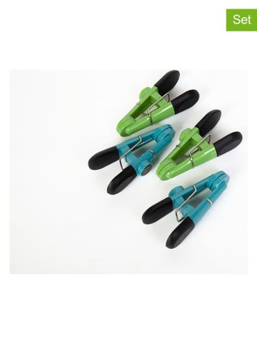 Fresh Choice 4-delige set: zakclips groen/lichtblauw - (H) 7,5 cm