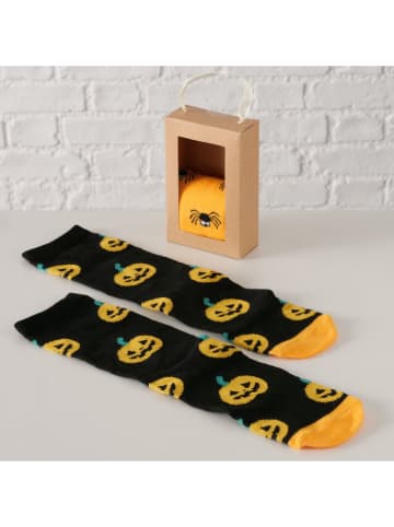 Boltze 2er-Set: Socken "Myco" in Orange/ Schwarz